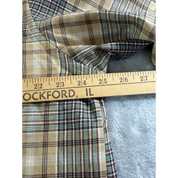 Ecko Unlimited mens Large Plaid Button-Up Short Sleeve tan multi color - Picture 13 of 16